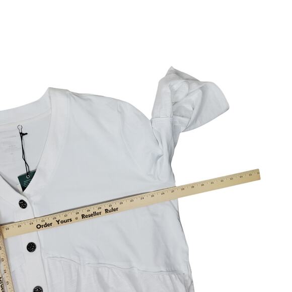 NEW Neon Buddha Entranced Jacket Top Plus Size 3X White 3/4 Sleeve Cotton V-neck - Picture 10 of 14